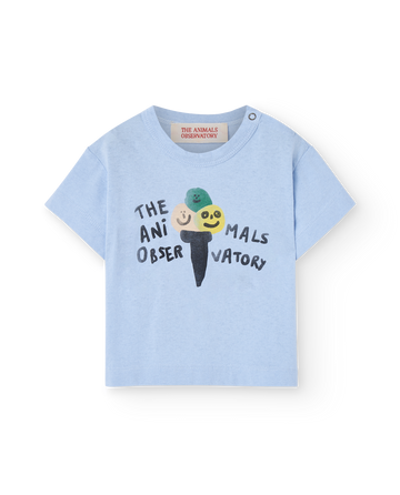 [The Animals Observatory]   PANGOLIN BABY T-SHIRT Soft Blue