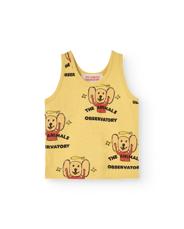 [The Animals Observatory]   MACAQUE BABY TANK TOP Yellow Logo