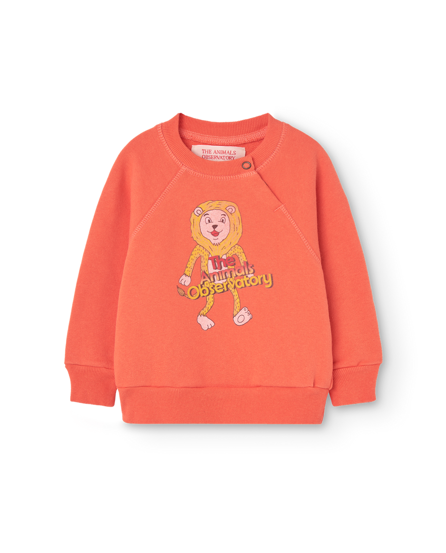 [The Animals Observatory]   JACKAL BABY SWEATSHIRT Salmon