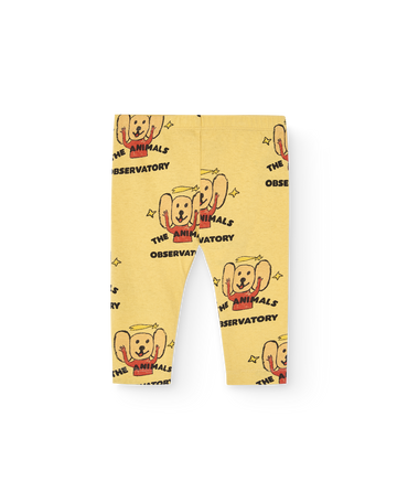 [The Animals Observatory]   PENGUIN BABY LEGGINGS Yellow Logo