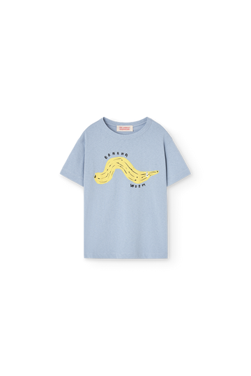 [The Animals Observatory]   ROOSTER KID T-SHIRT BLUE-GREY