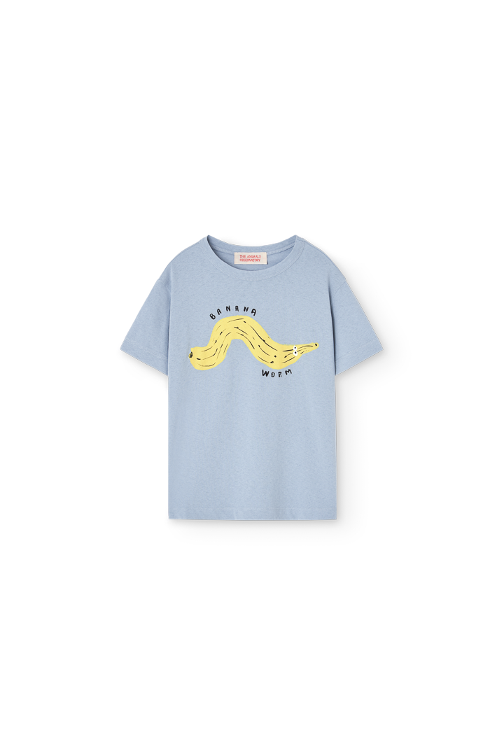 [The Animals Observatory]   ROOSTER KID T-SHIRT BLUE-GREY