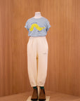 [The Animals Observatory]   ROOSTER KID T-SHIRT BLUE-GREY