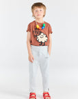 [The Animals Observatory]   ROOSTER KID T-SHIRT BROWN