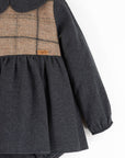 [popelin]   Mod.1.2 Dark grey romper suit with skirt and baby collar