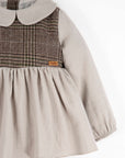 [popelin]   Mod.1.3 Sand romper suit with skirt and baby collar