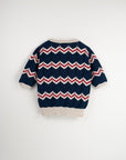 [Popelin]   Navy Blue openwork knit jersey