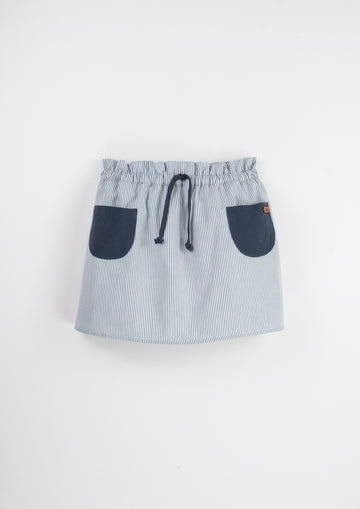 [Popelin]   Skirt with navy blue pockets