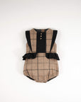 [popelin]   Mod.3.1 Beige plaid woollen romper suit with frill