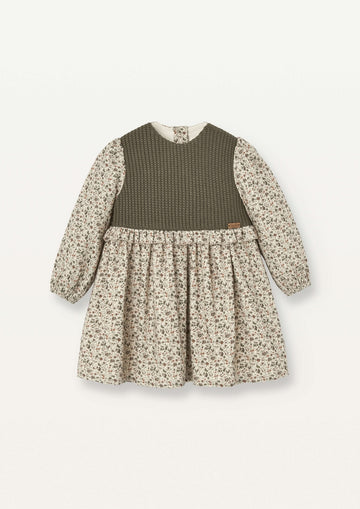 [Popelin]   dress with knitted yoke