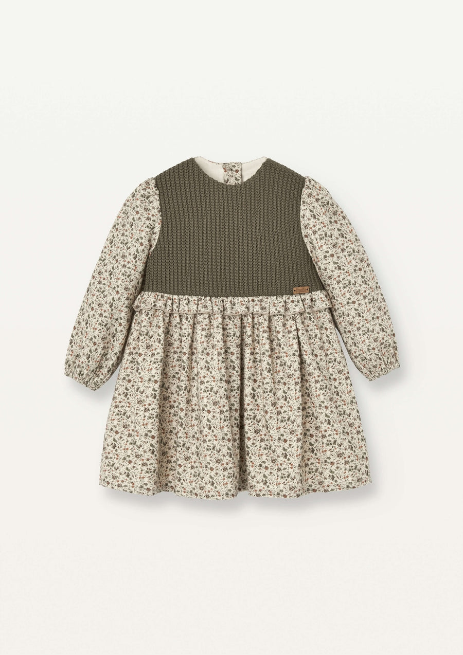 [Popelin]   dress with knitted yoke