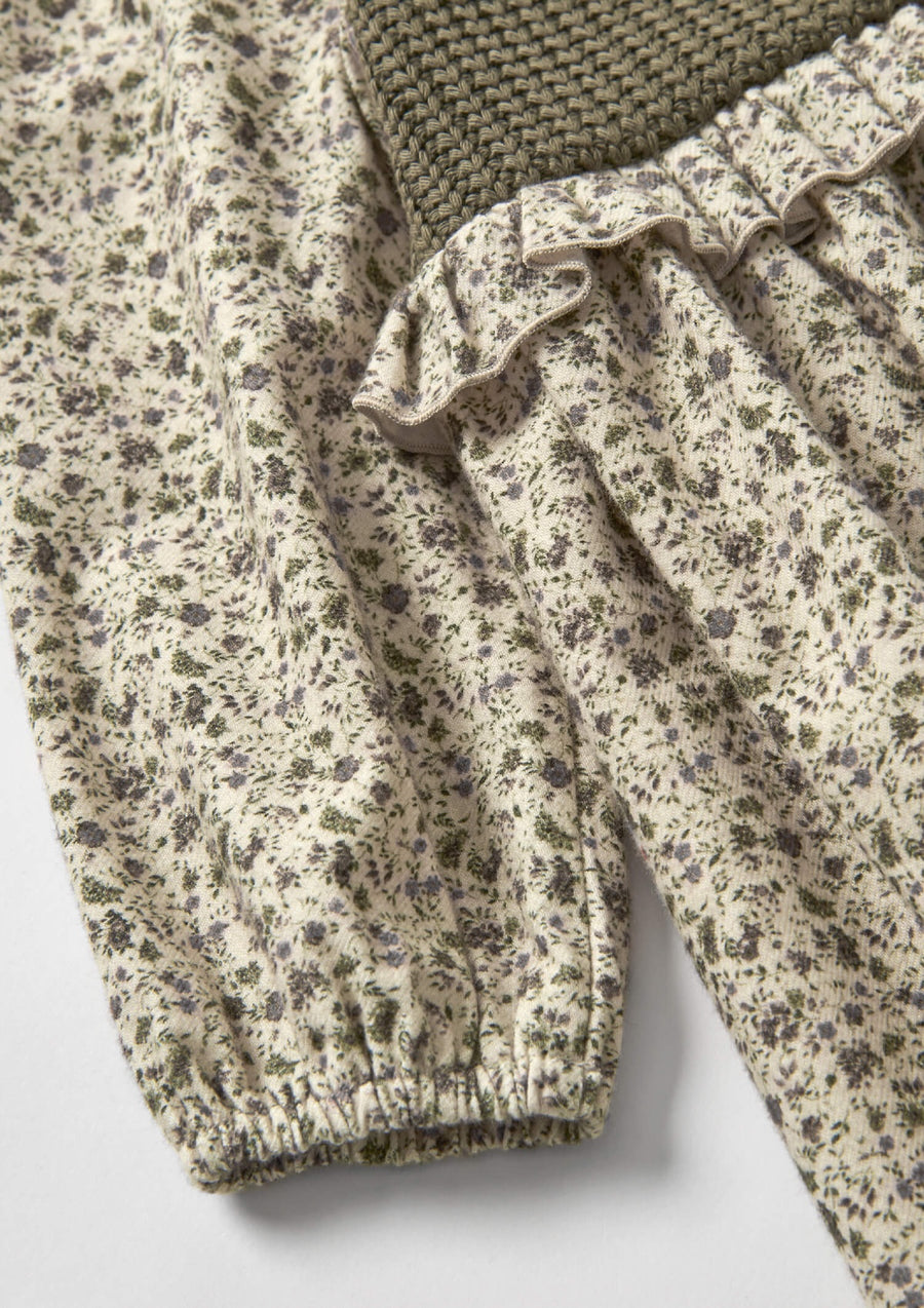 [Popelin]   dress with knitted yoke