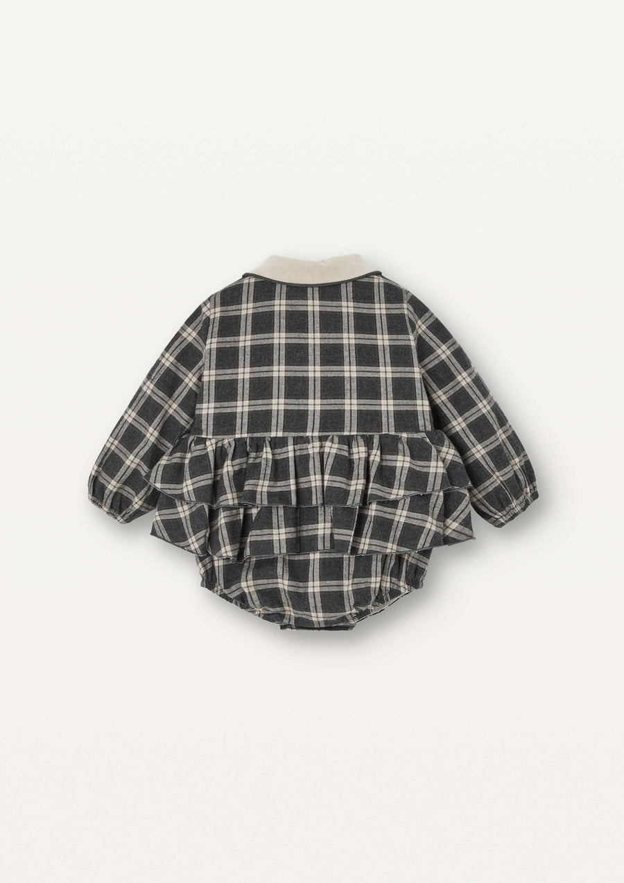 [Popelin]   romper suit with embroidered baby collar