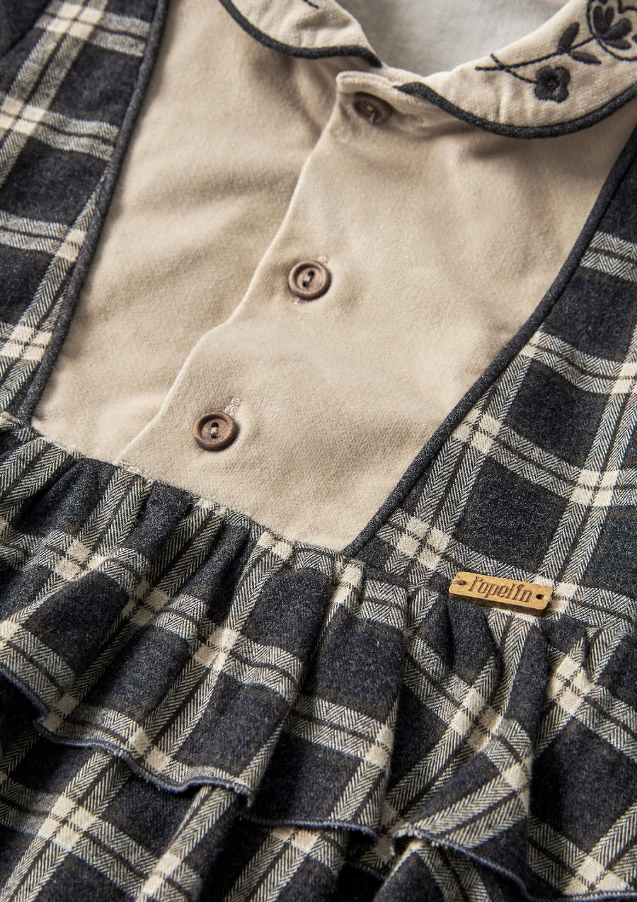 [Popelin]   romper suit with embroidered baby collar