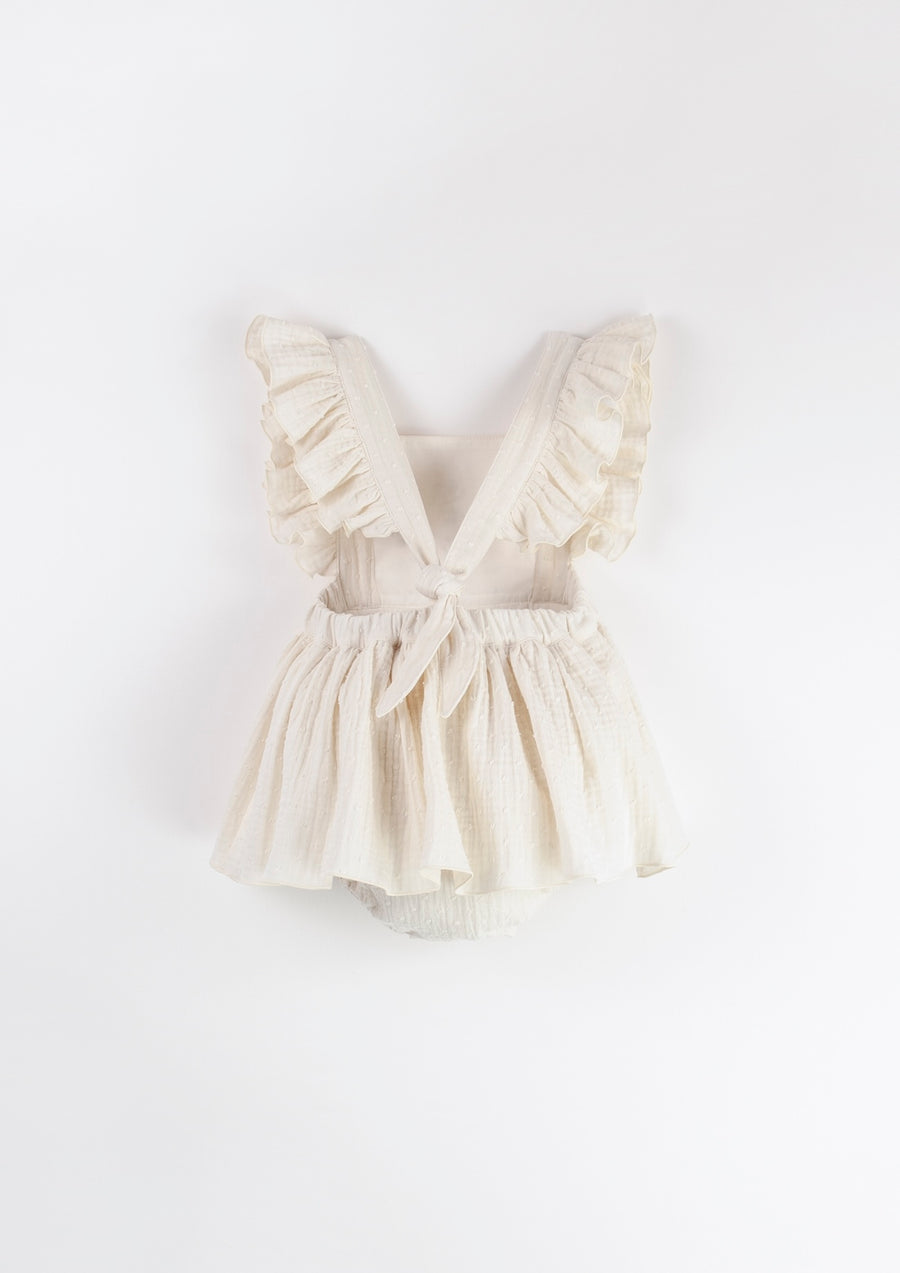 [Popelin]   Off-white romper suit with frill
