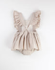 [Popelin]   Sand romper suit with frill