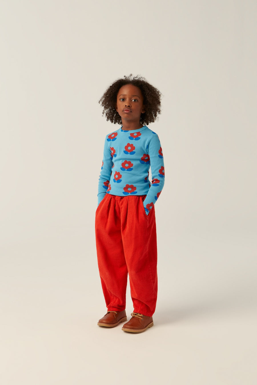 [The Campamento]  BIG FLOWERS BLUE TSHIRT