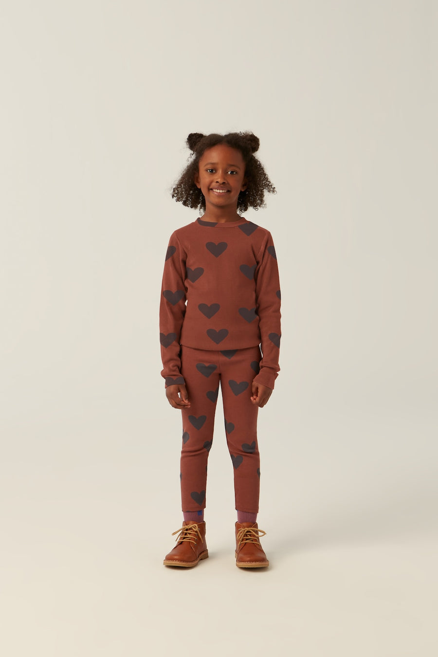 [The Campamento]   HEARTS BROWN LEGGINGS