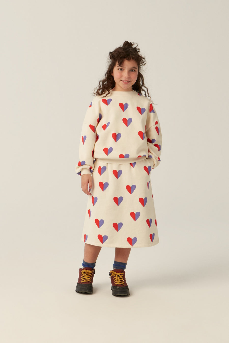 [The Campamento]   BICOLOR HEARTS SWEATSHIRT