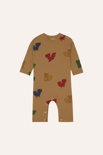 [The Campamento]   MULTICOLOR SQUIRRELS BABY OVERALL