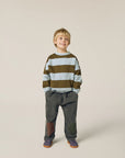 [The Campamento]   Green Stripes Sweatshirt