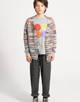 [piupiuchick]   Longsleeve | Grey w/ multicolor circles print