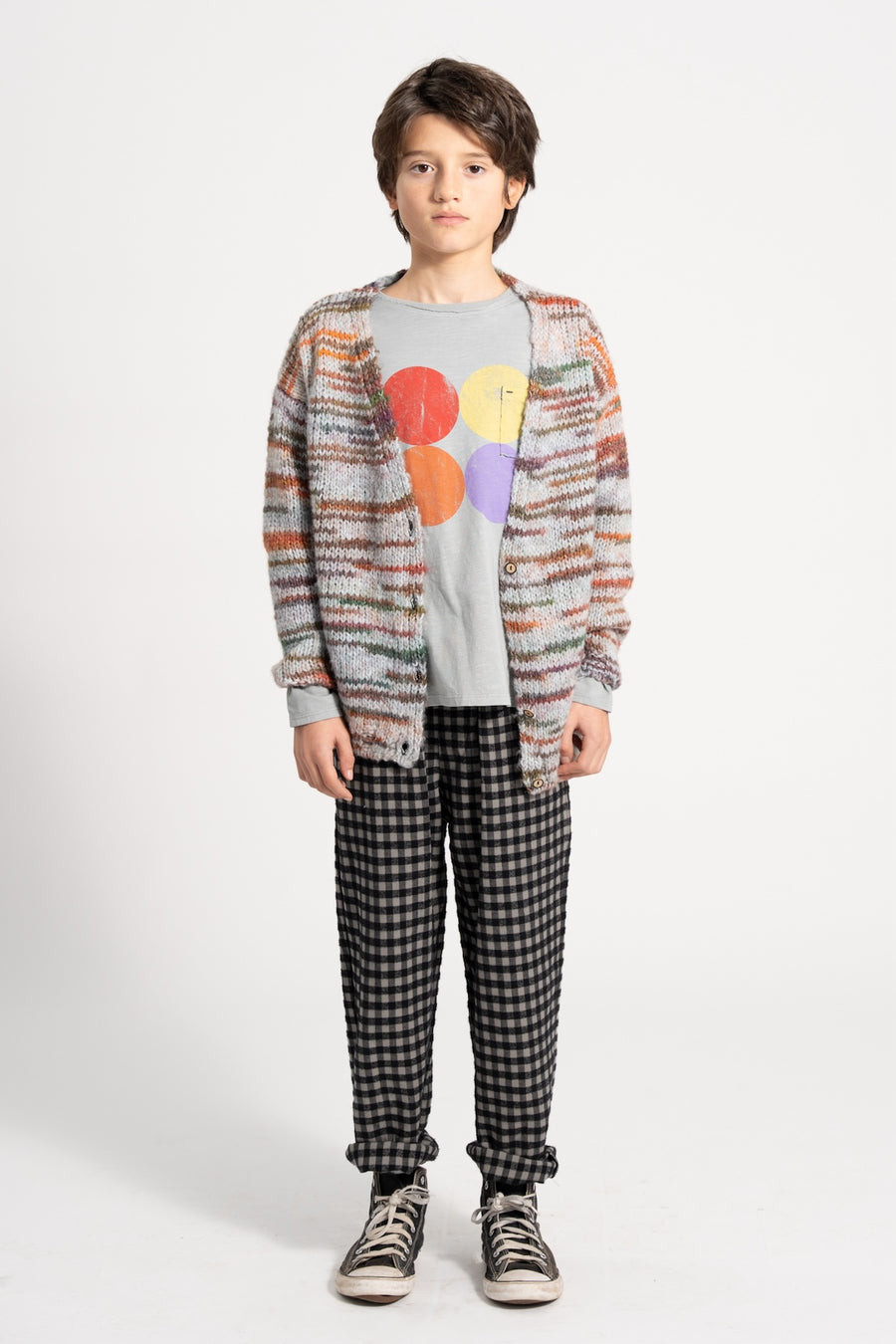 [piupiuchick]   Longsleeve | Grey w/ multicolor circles print